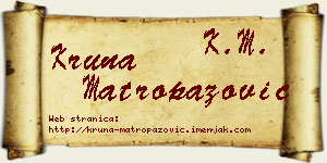 Kruna Matropazović vizit kartica
